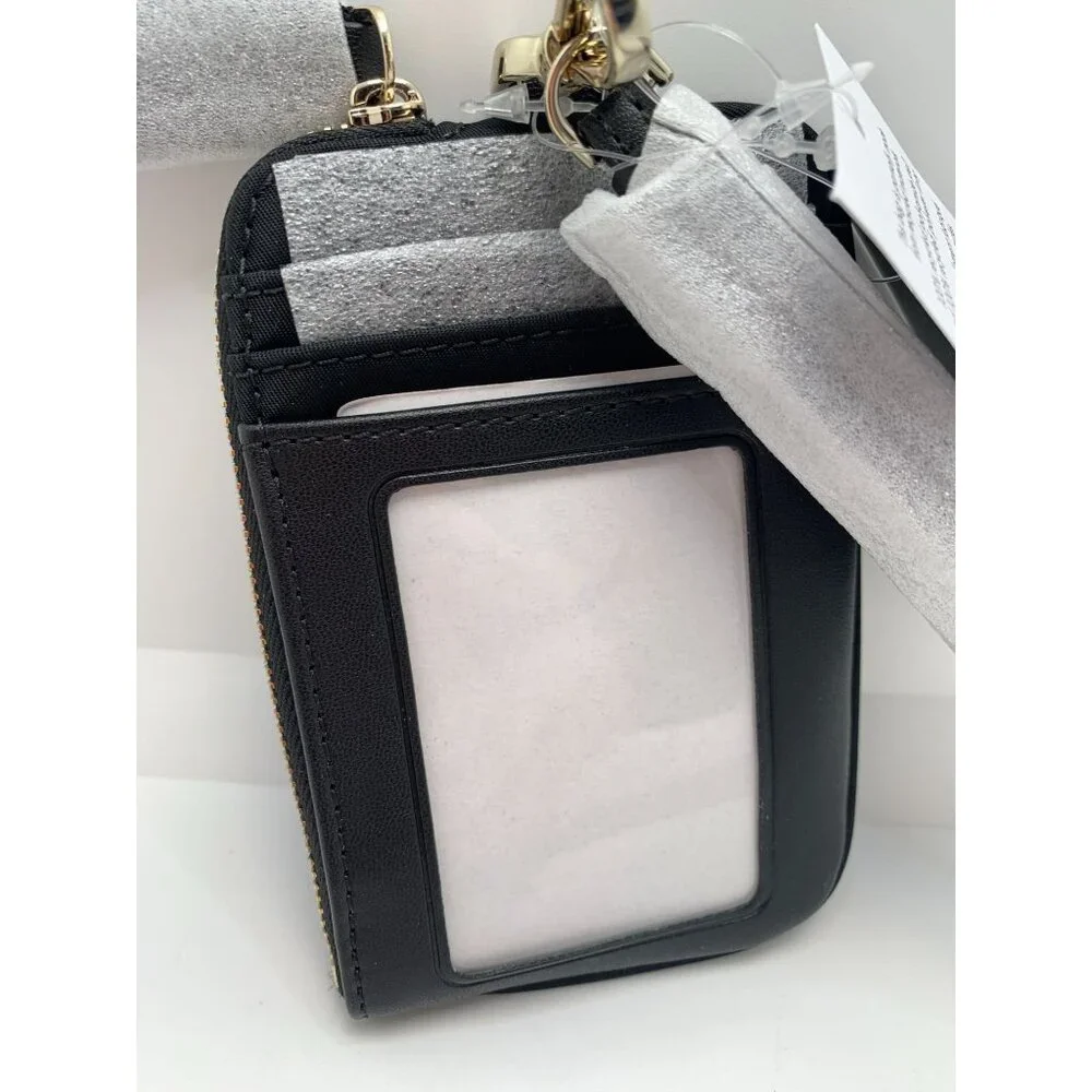 Kate Spade New York Chelsea Black Card Case Lanyard With ID Window - Picture 2 of 3